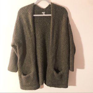 Aerie Oversized Olive Green Sweater Cardigan M